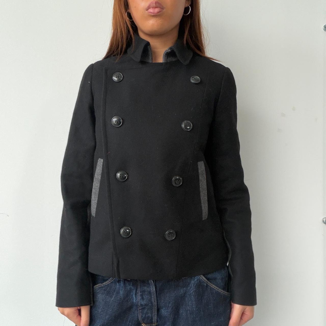 Vintage Black Wool Peacoat