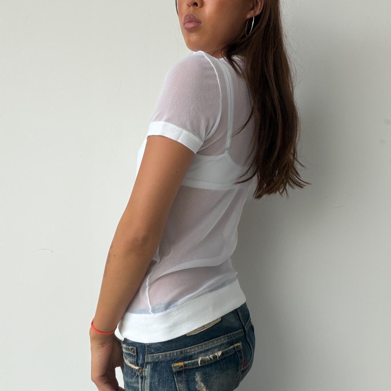 Vintage White Cop Copine Sheer Top