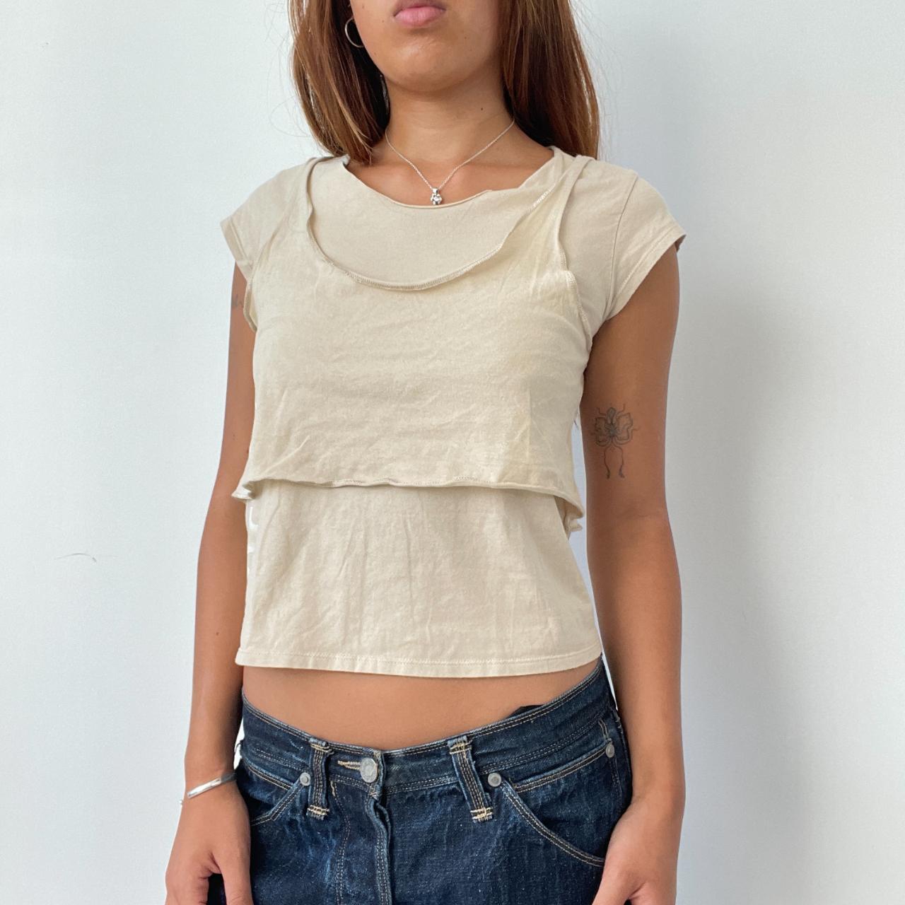 Vintage Beige Layered Top