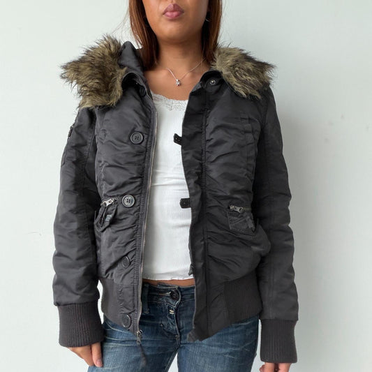 Vintage Grey Puffer Jacket