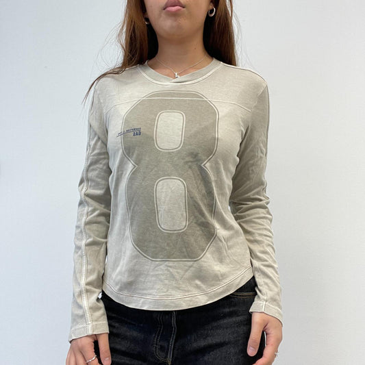 Beige Graphic Long Sleeve