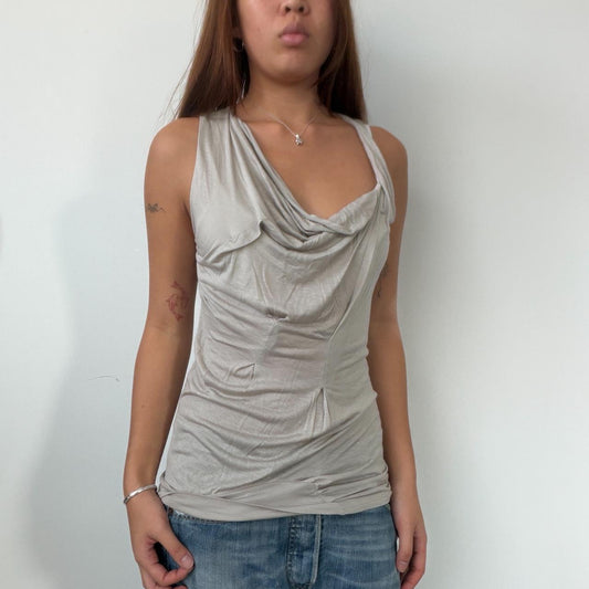 Vintage Beige Gathered Top