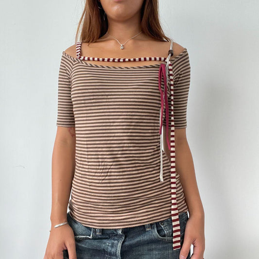Brown Stripe Cop Copine Top