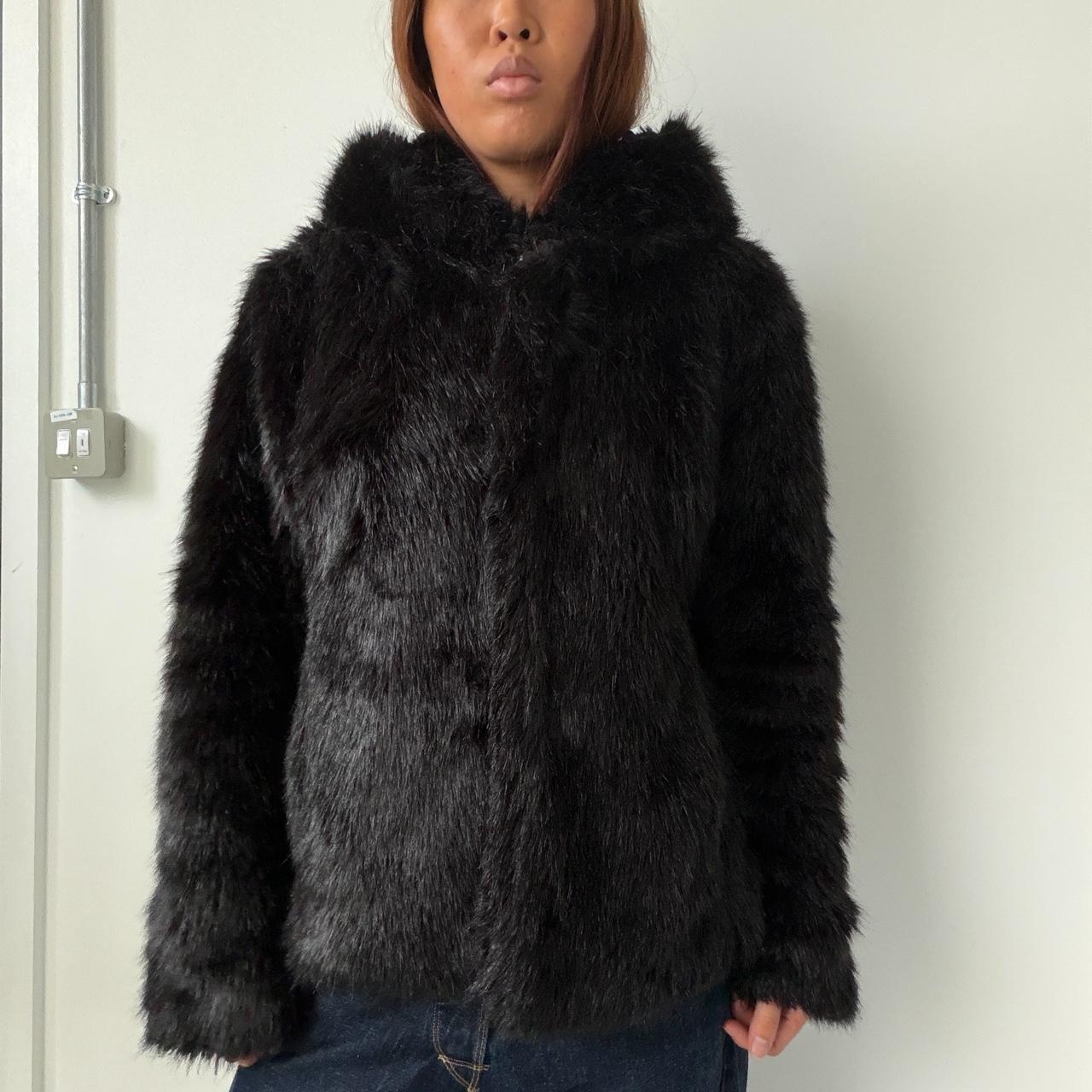 Vintage Faux Fur Hooded Coat