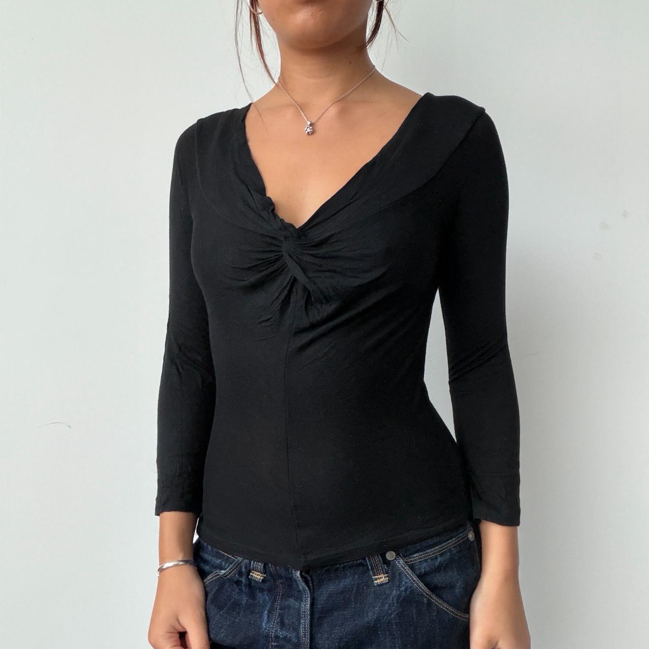 Vintage Black Gathered Top