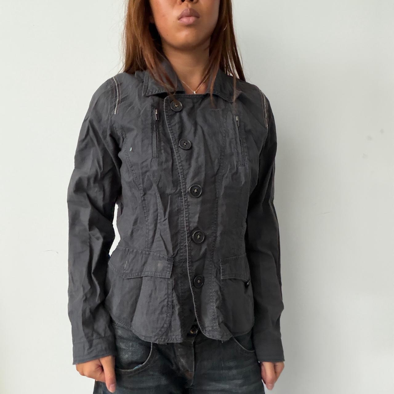 Vintage Black Button Up Utility Jacket