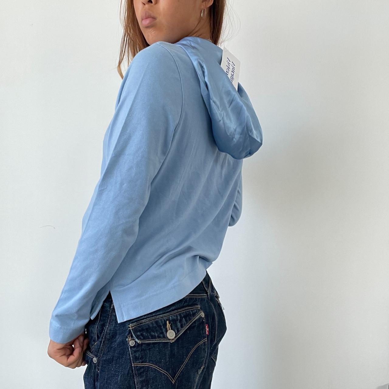 Vintage Blue Button Up Hoodie