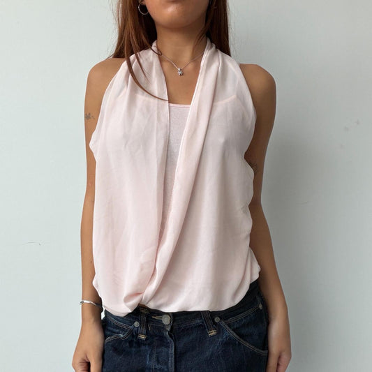 Vintage Pink Sheer Overlay Top