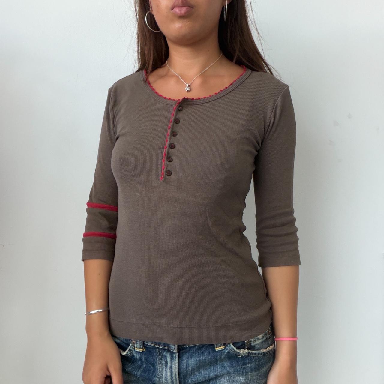 Vintage Brown and Red Cop Copine Top