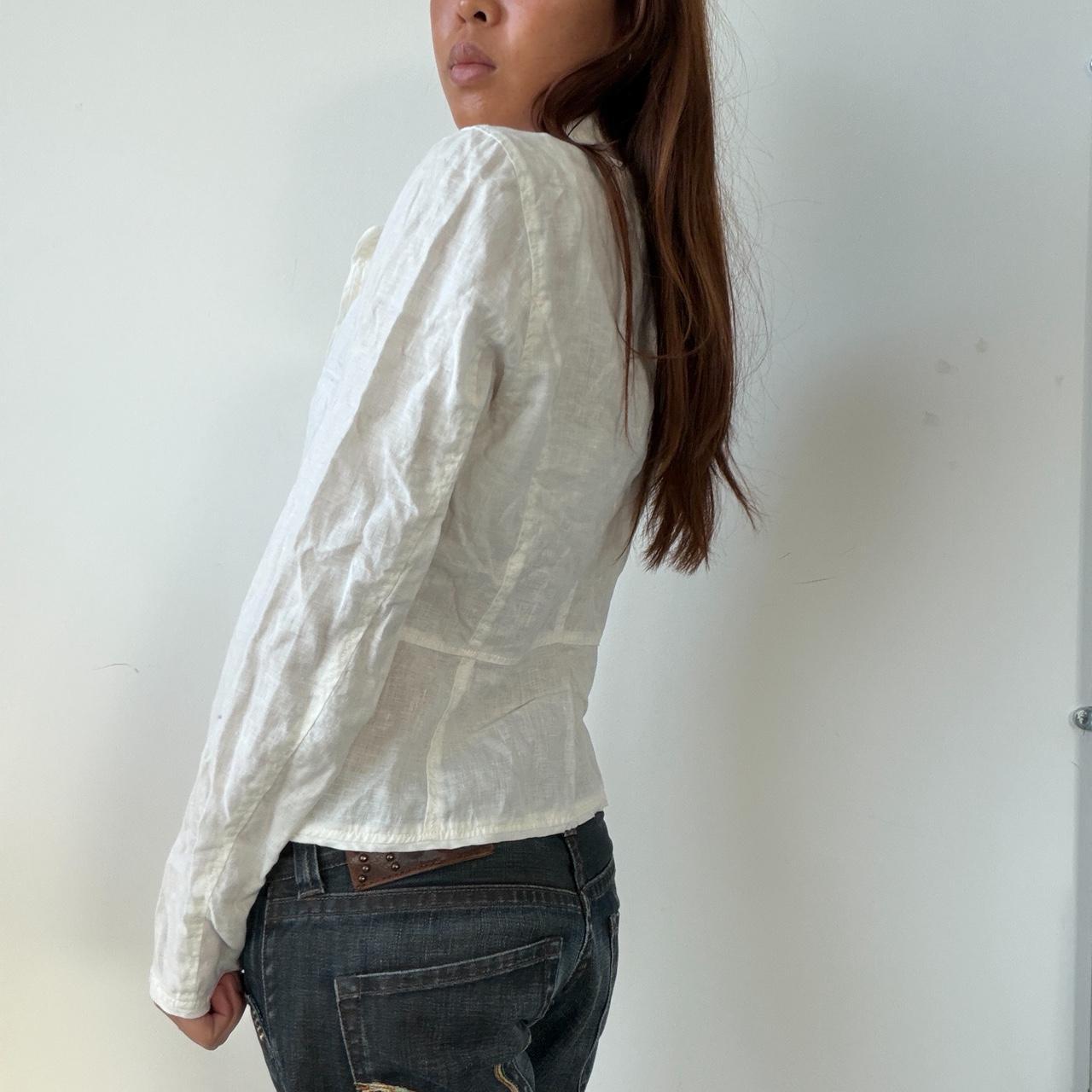 Vintage White Linen Blazer