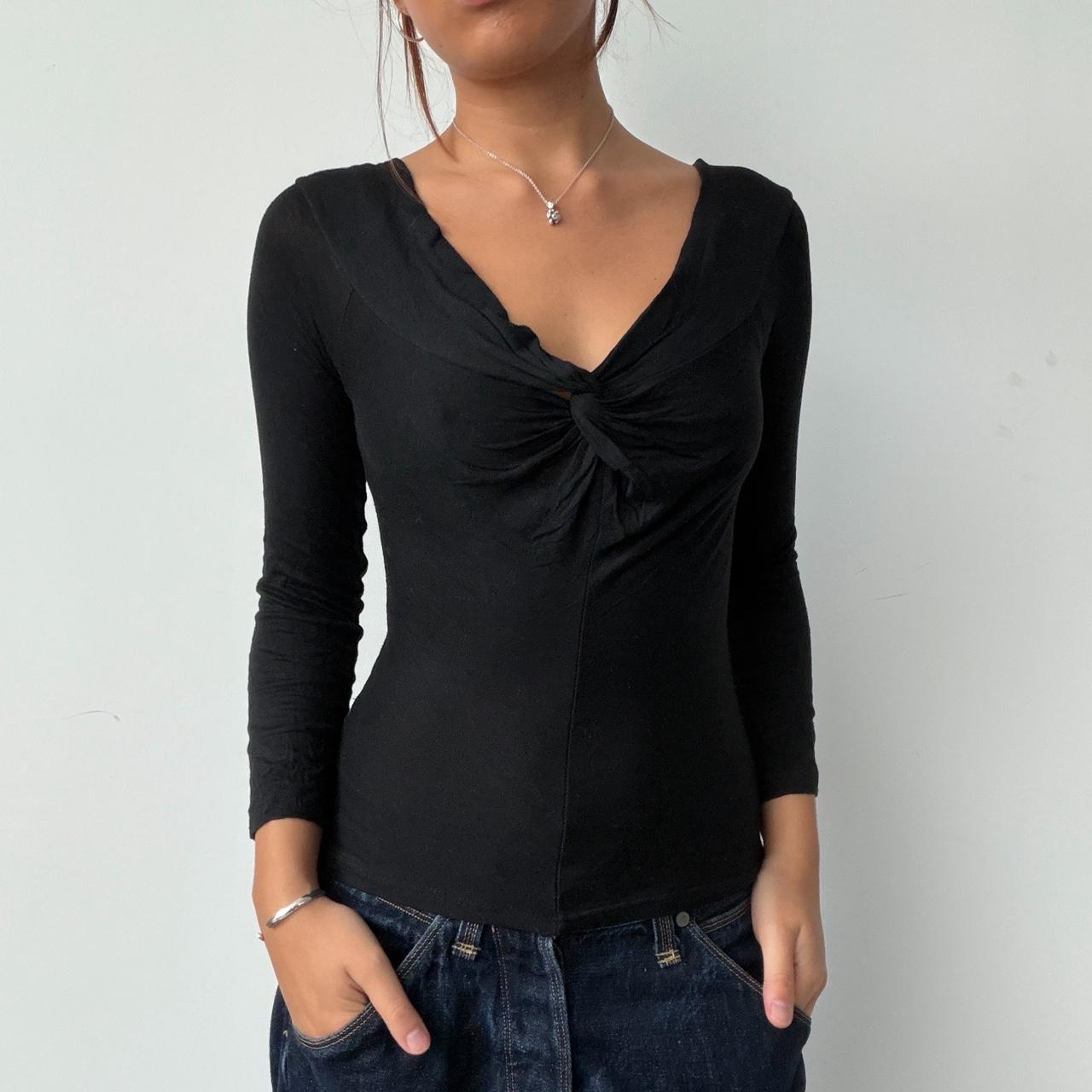 Vintage Black Gathered Top