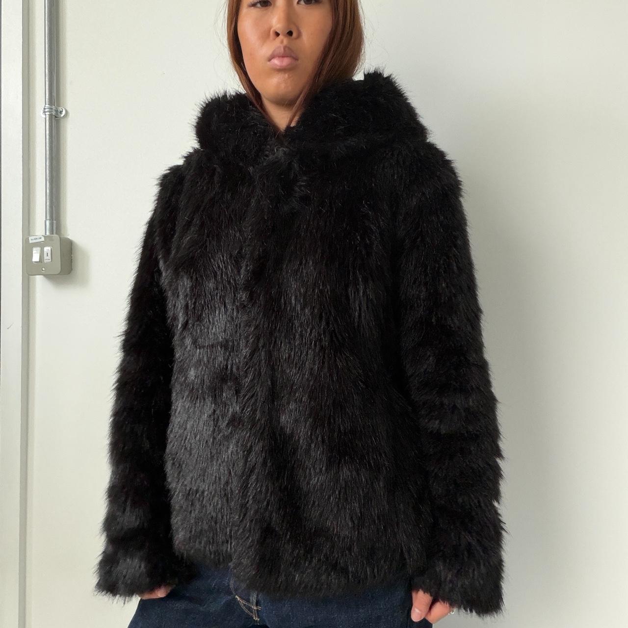 Vintage Faux Fur Hooded Coat