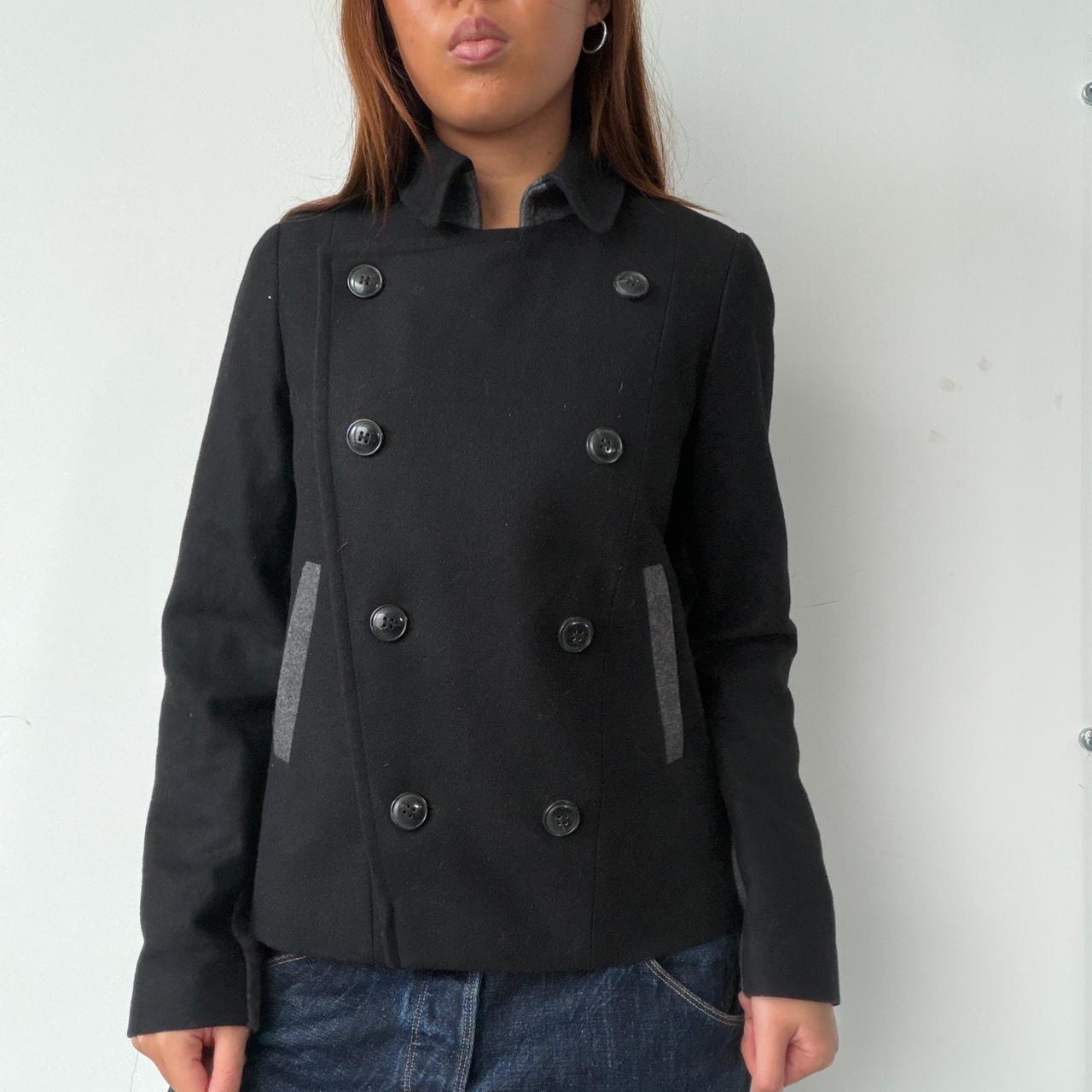 Vintage Black Wool Peacoat