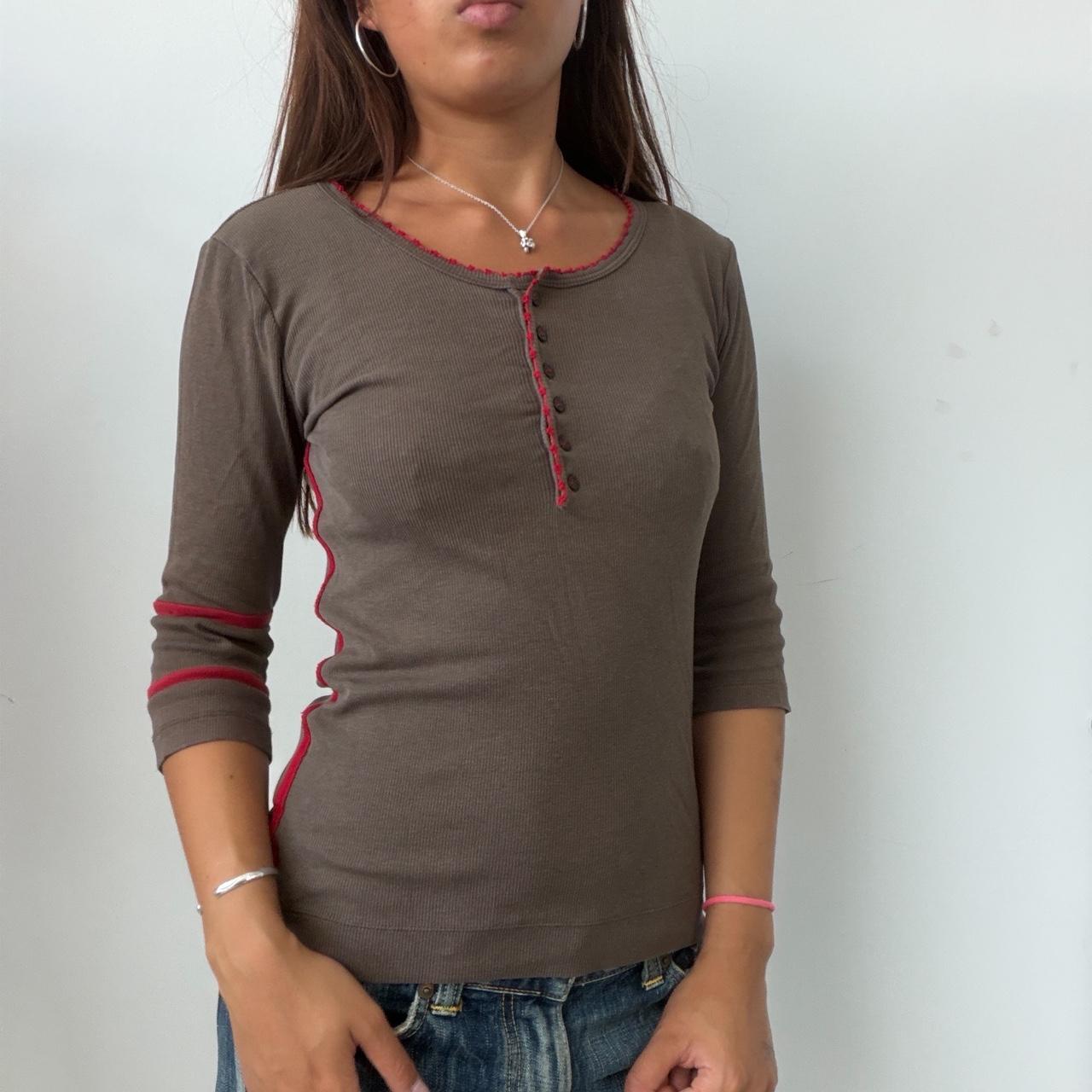 Vintage Brown and Red Cop Copine Top