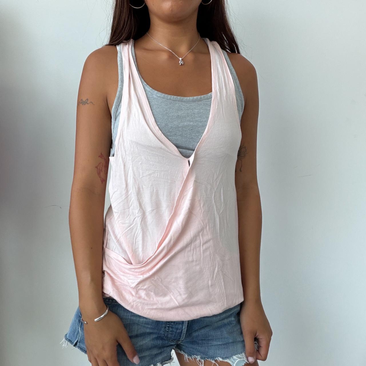 Vintage Grey Pink Layered Top