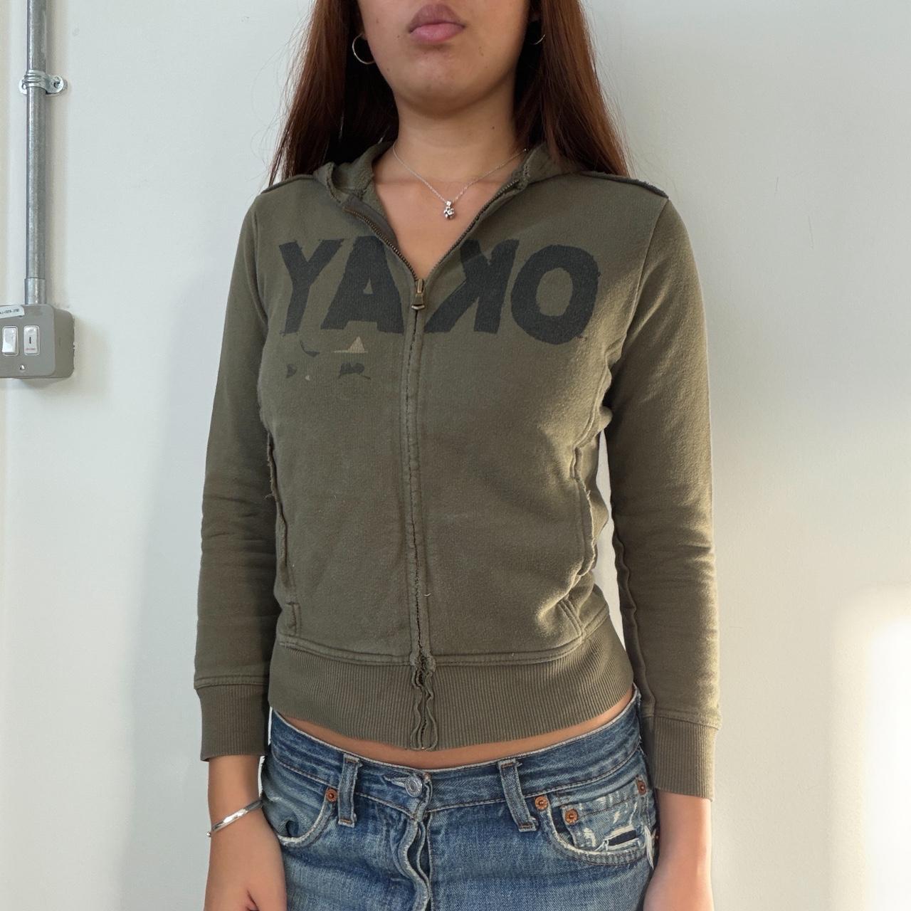 Vintage Khaki Graphic Zip up