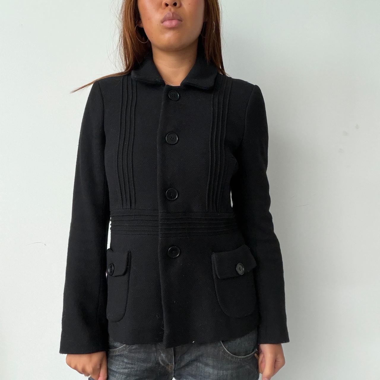 Vintage Black Wool Blazer Coat