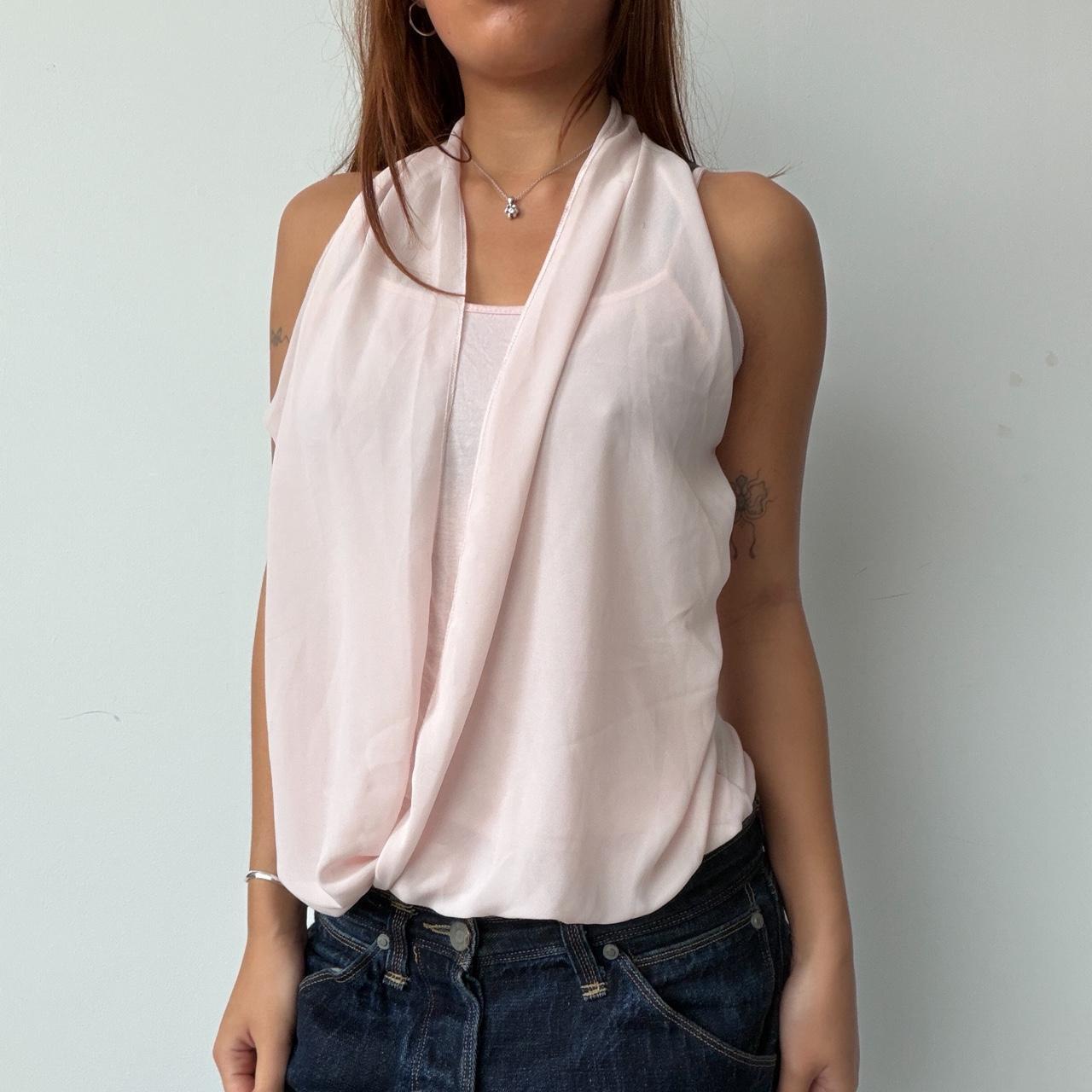 Vintage Pink Sheer Overlay Top