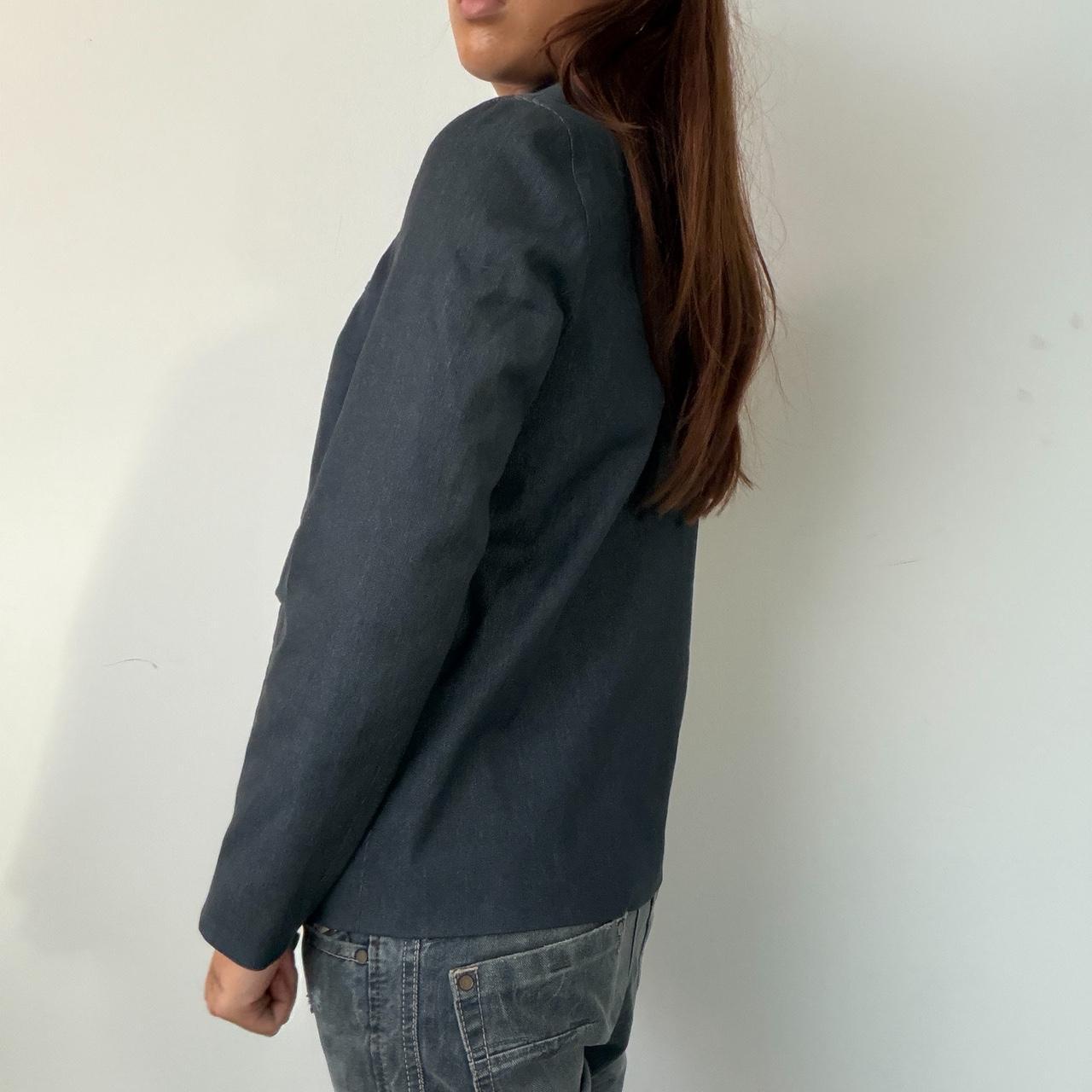 Vintage Collared Dark Grey Blue Coat