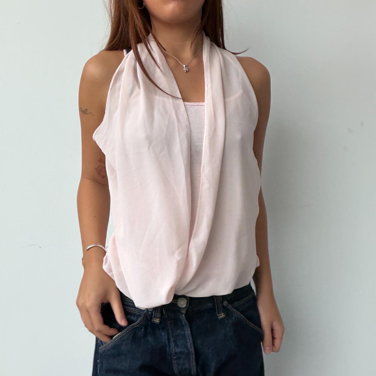 Vintage Pink Sheer Overlay Top