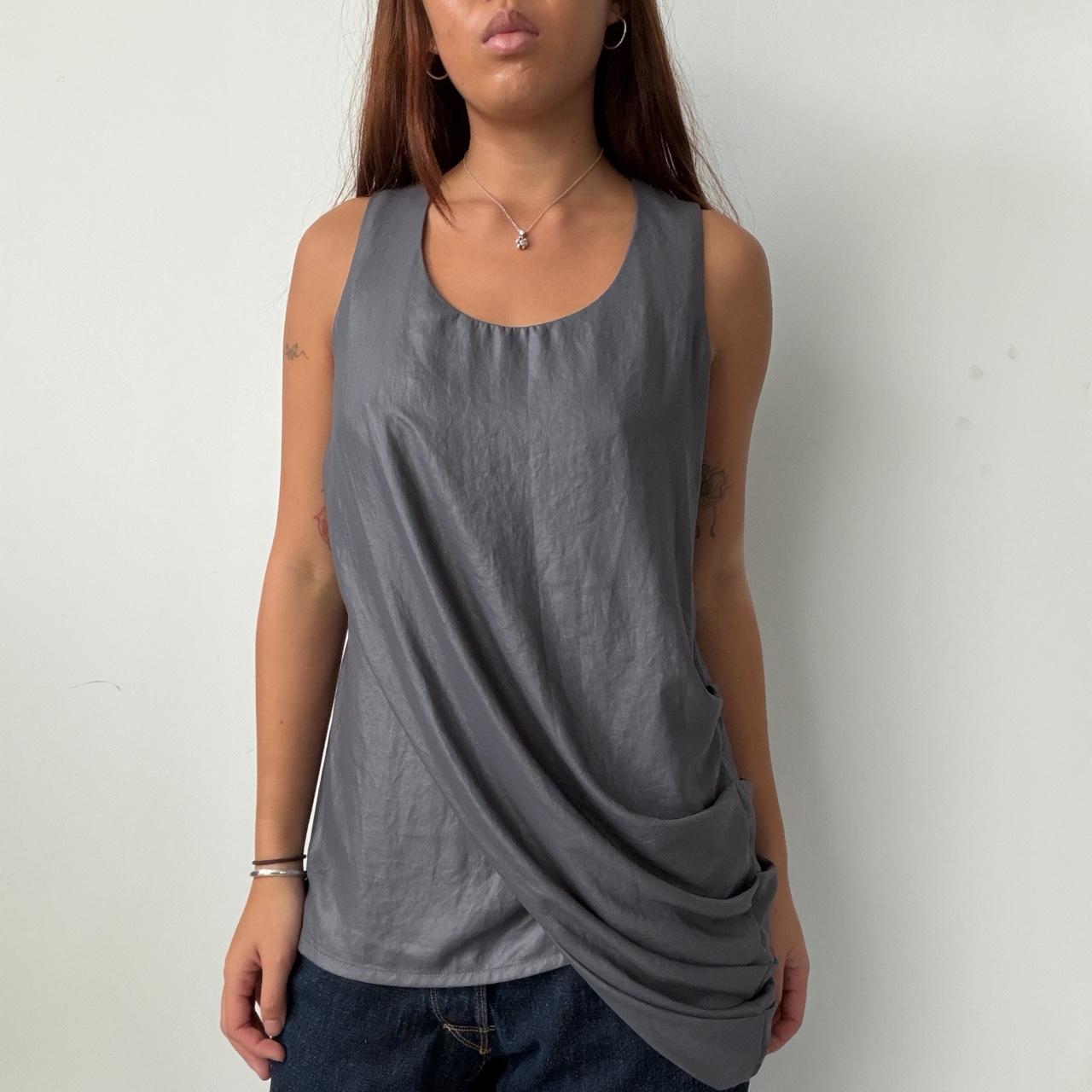 Vintage Asymmetrical Grey Top