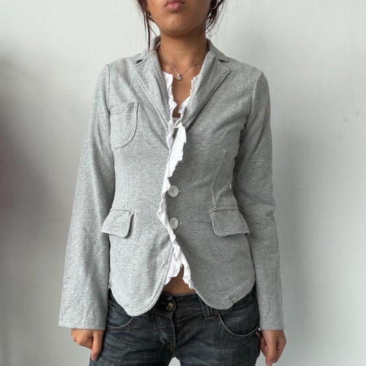 Vintage Grey Button Up Blazer