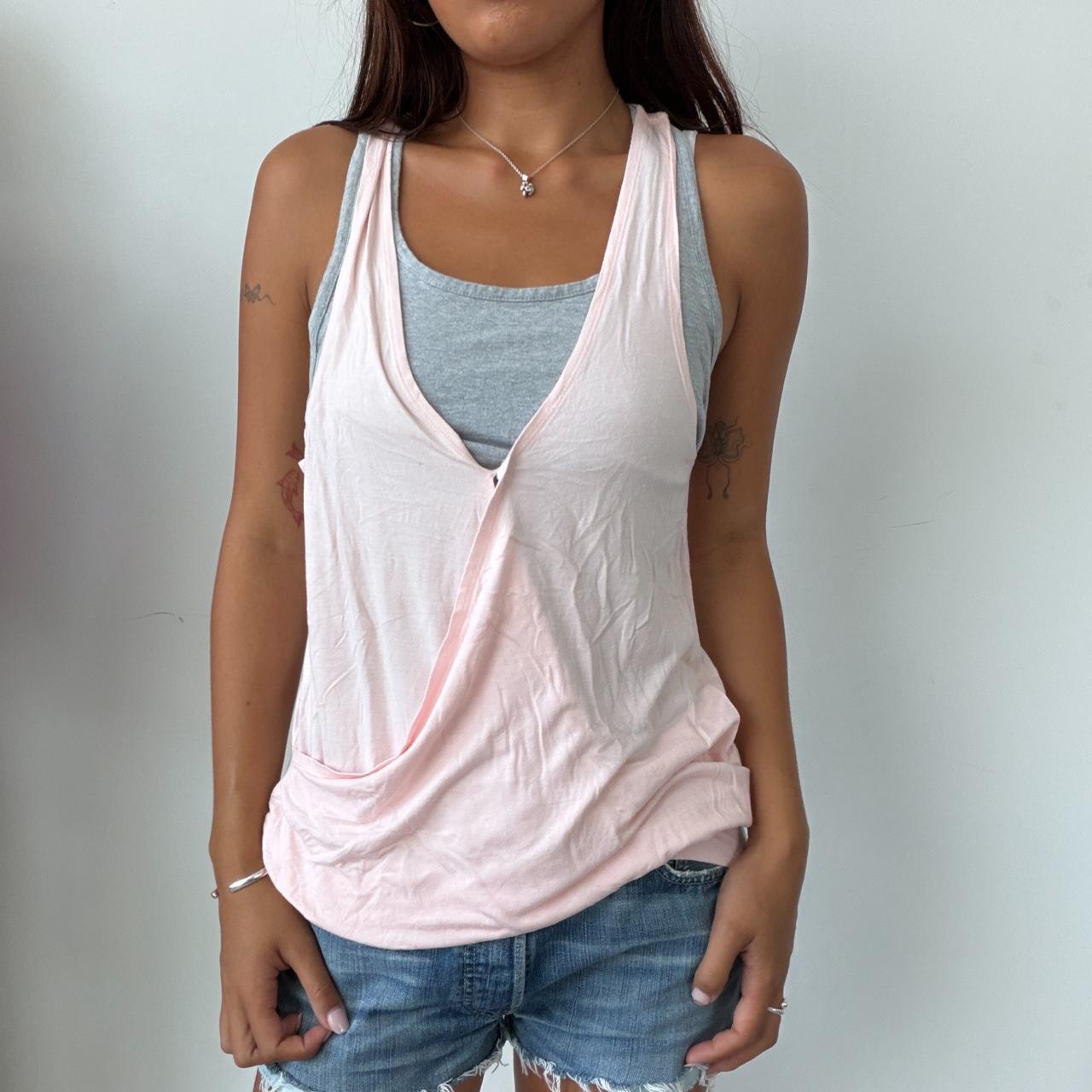Vintage Grey Pink Layered Top