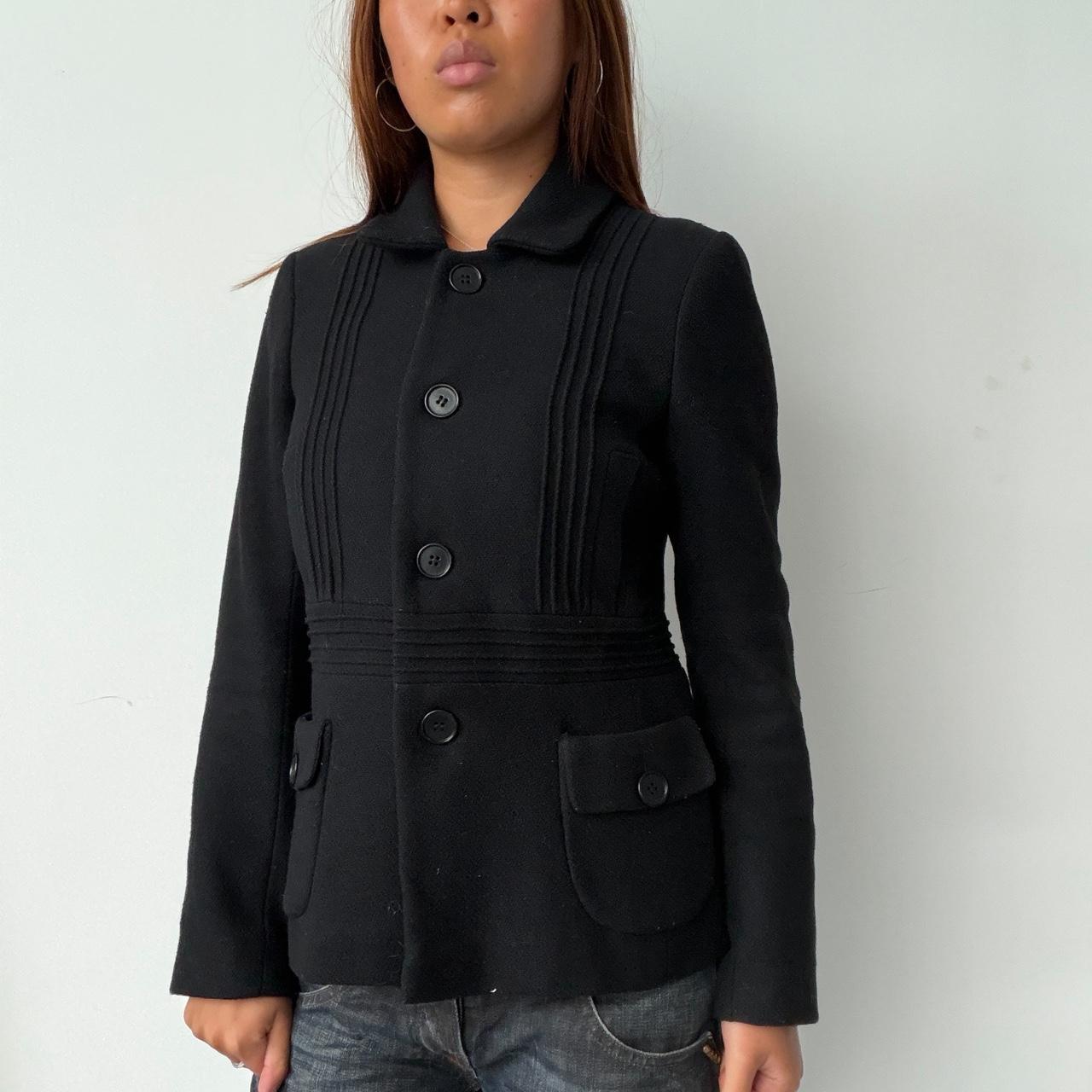 Vintage Black Wool Blazer Coat
