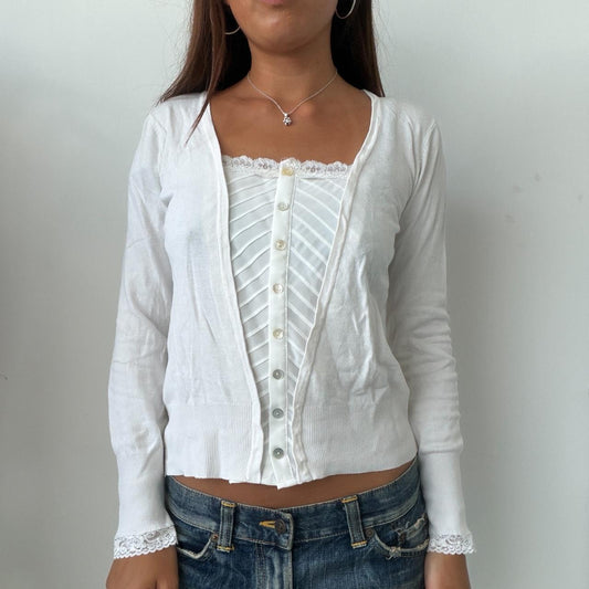 Vintage White Layered Jumper