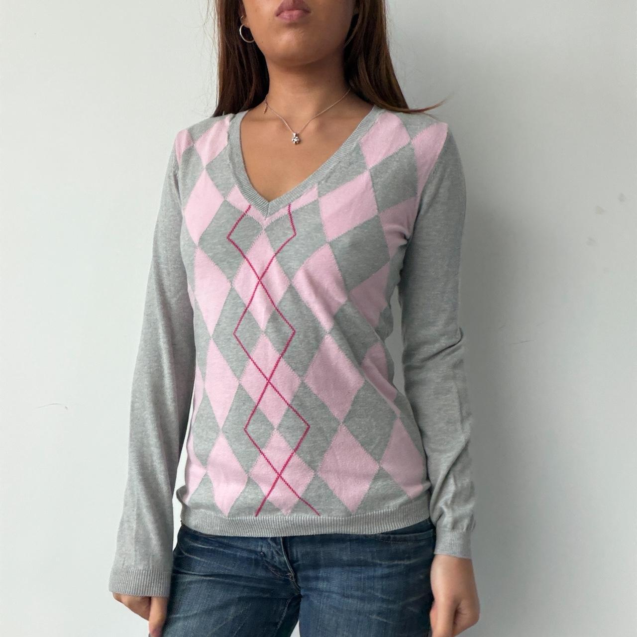 Vintage Baby Pink and Grey Knit