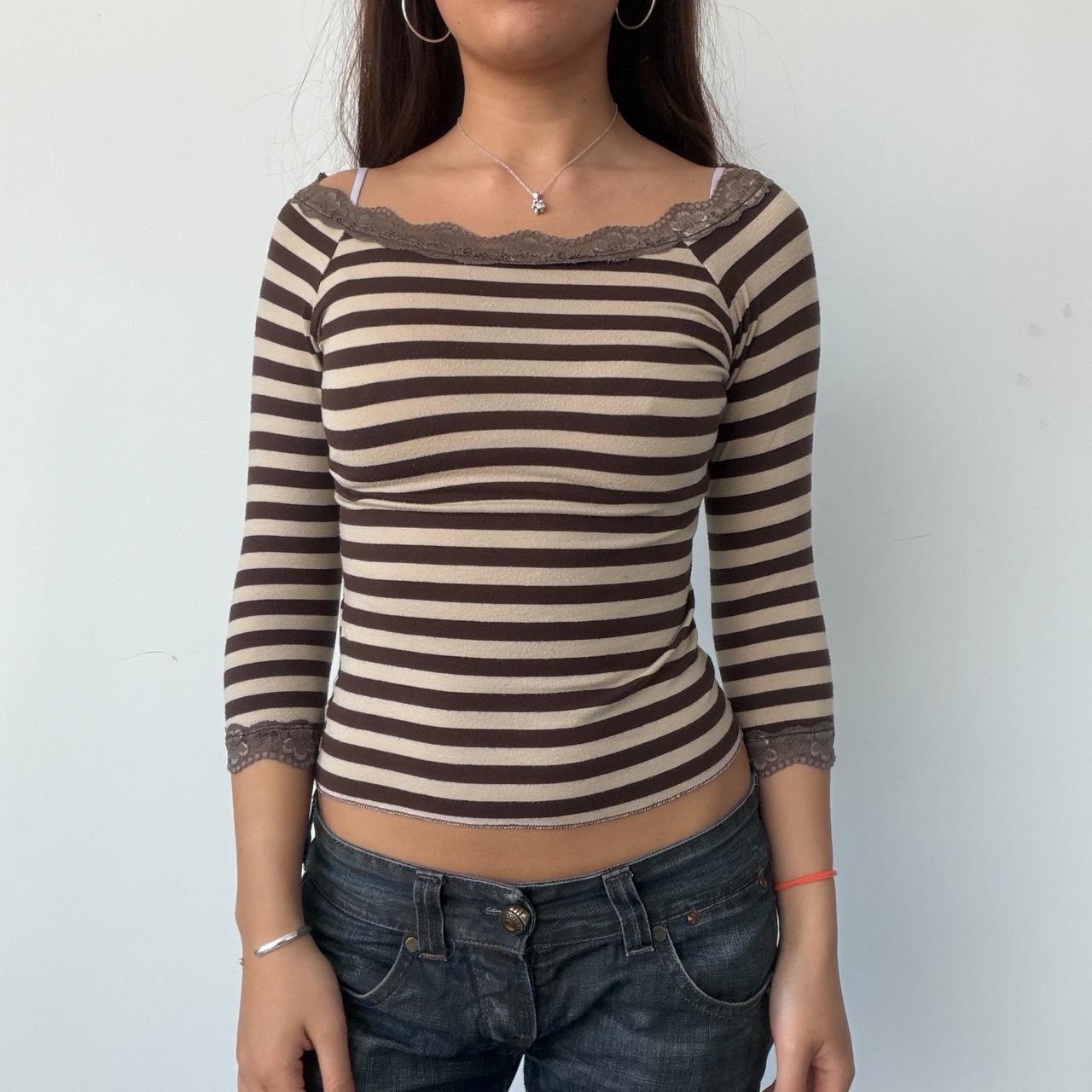 Vintage Brown Stripe Top