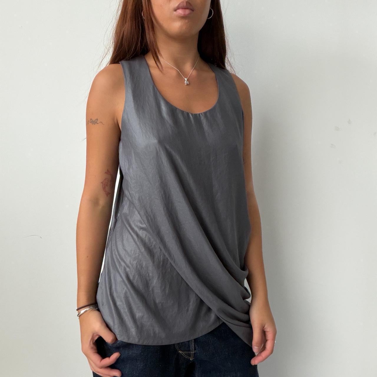Vintage Asymmetrical Grey Top