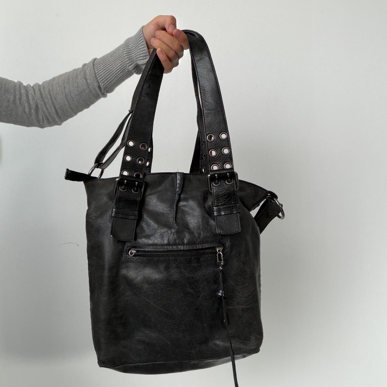 Vintage Black Leather Shoulder Bag