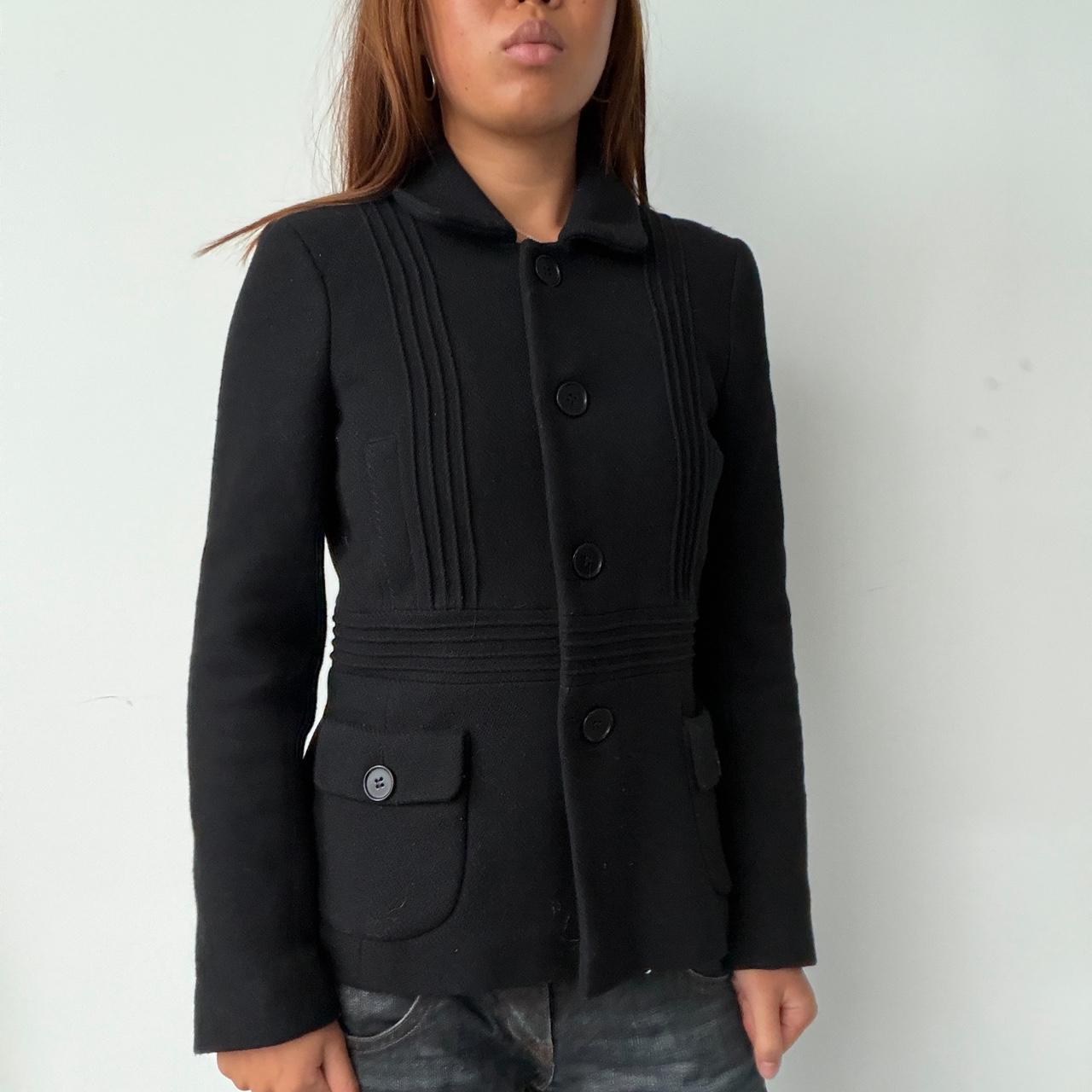 Vintage Black Wool Blazer Coat