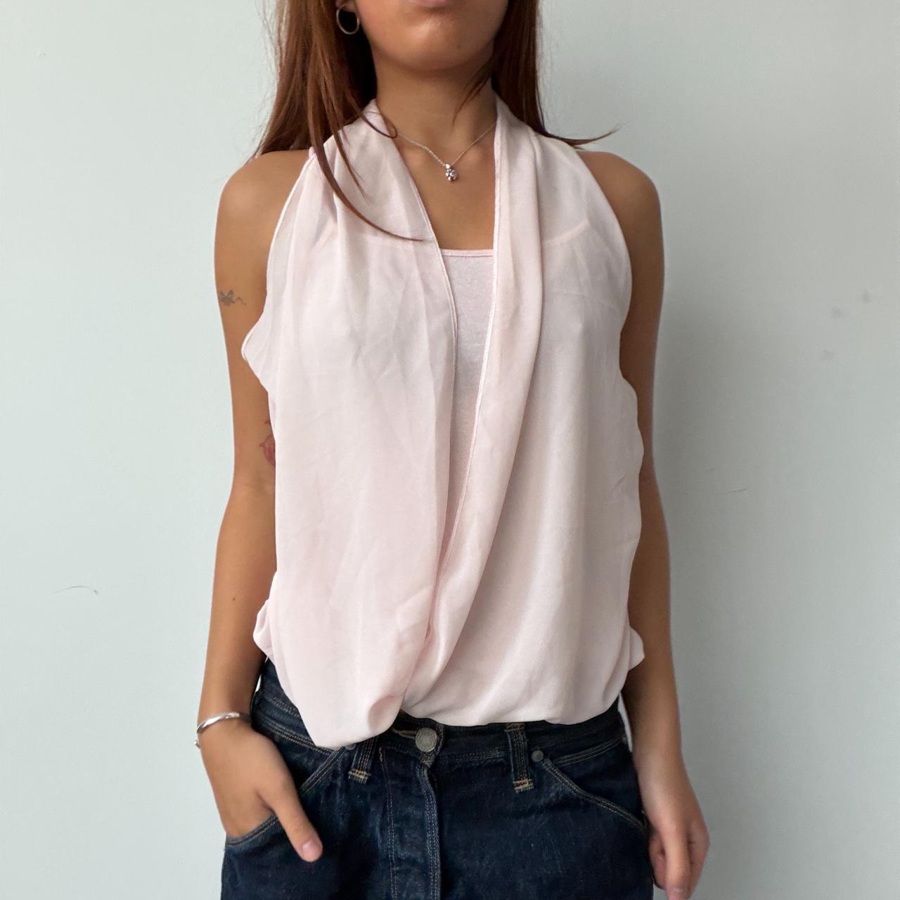 Vintage Pink Sheer Overlay Top