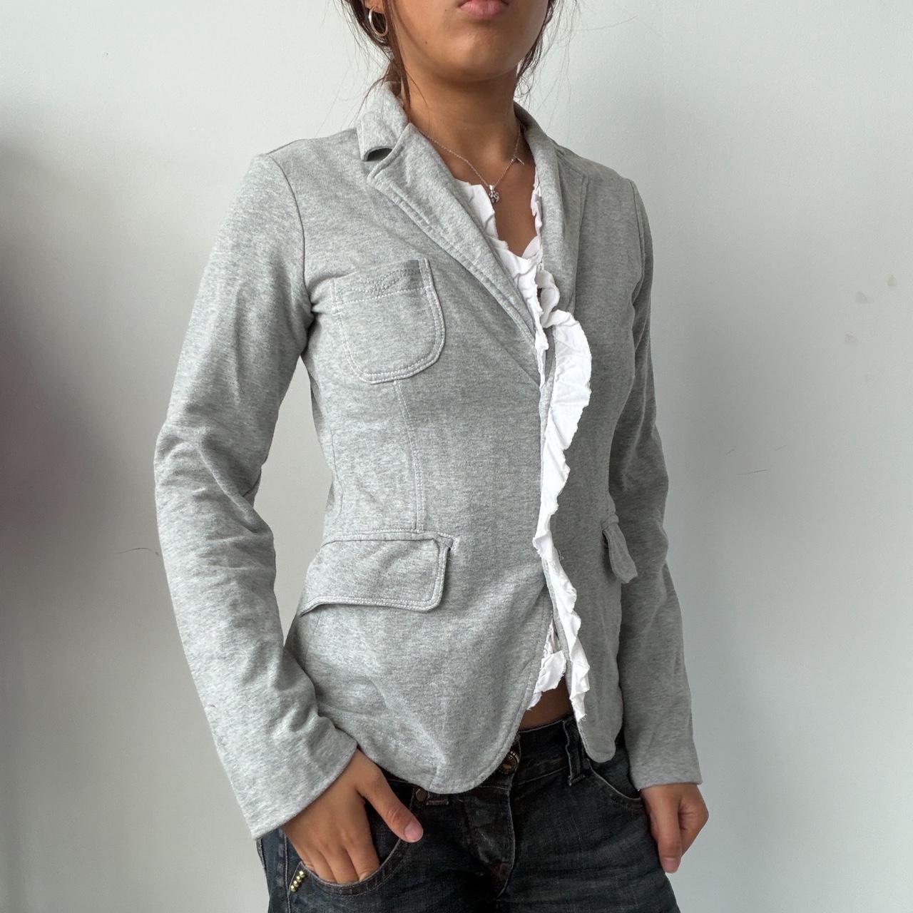 Vintage Grey Button Up Blazer