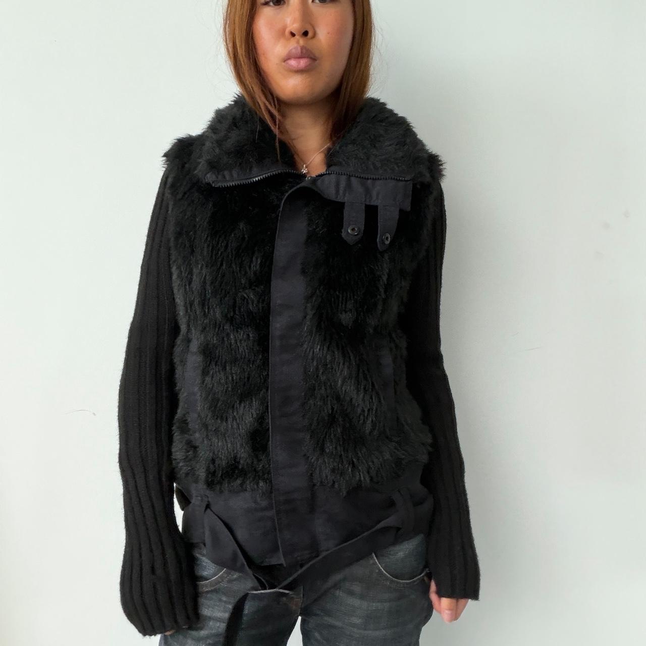Vintage Black Faux Fur Knit