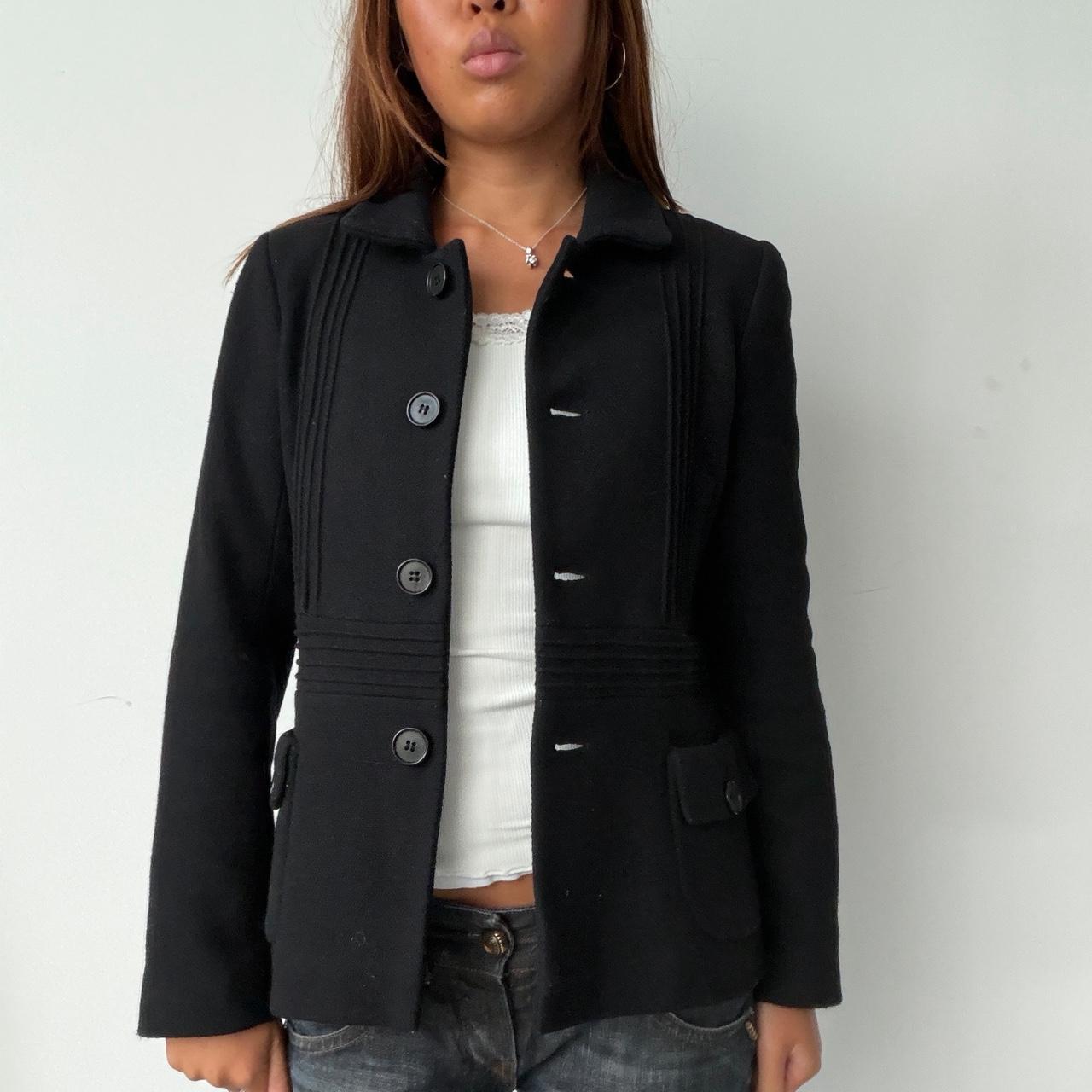 Vintage Black Wool Blazer Coat