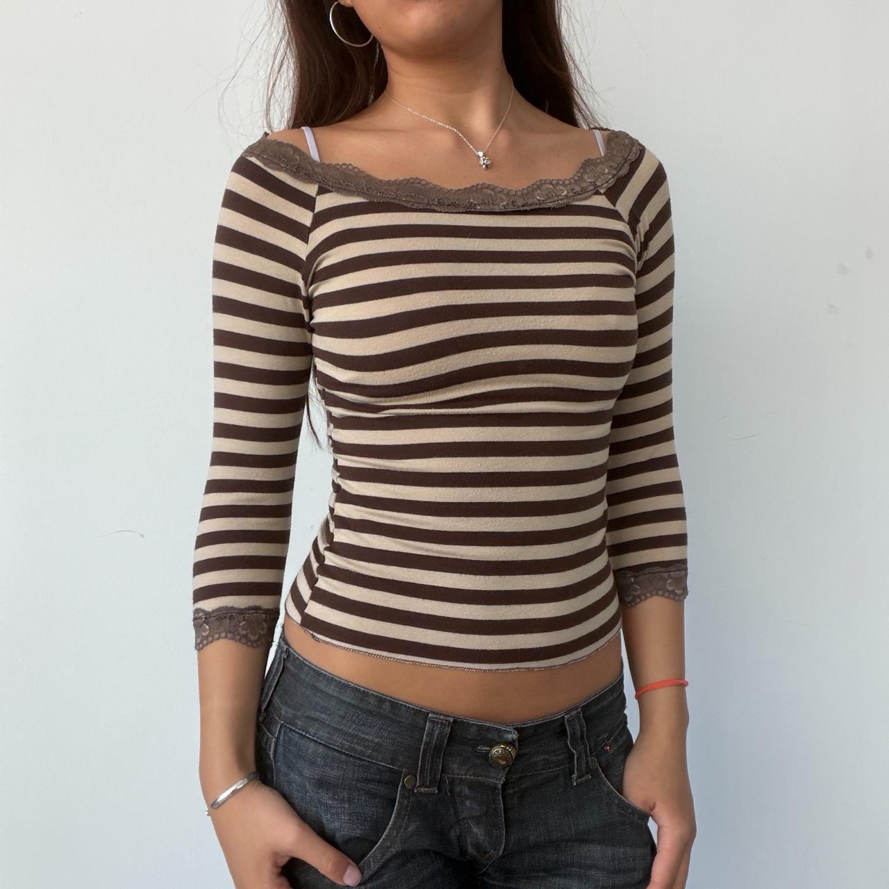 Vintage Brown Stripe Top