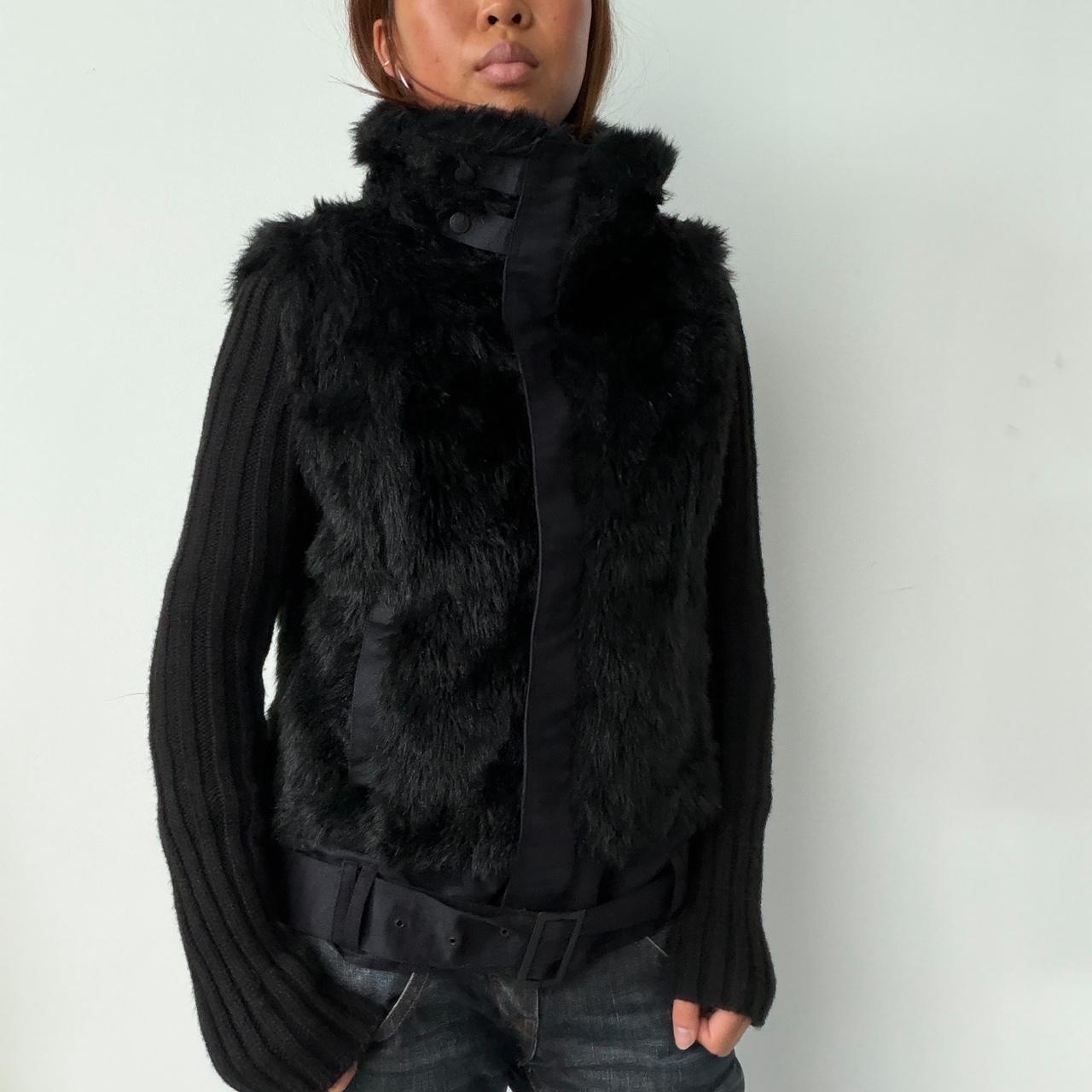 Vintage Black Faux Fur Knit