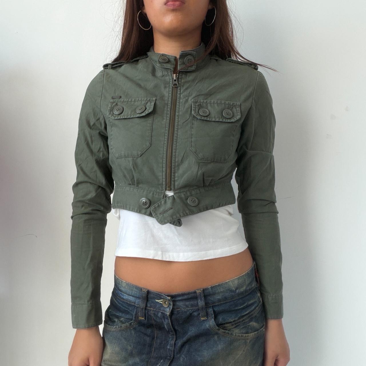Vintage Khaki Zip Up Jacket