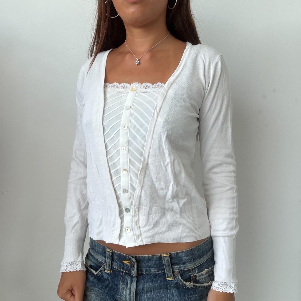 Vintage White Layered Jumper