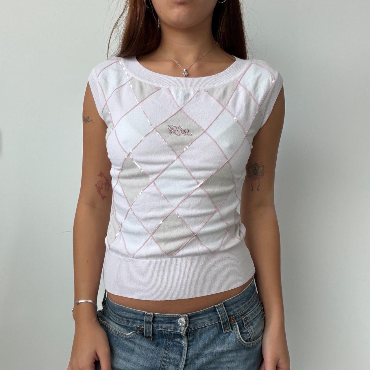 Vintage Baby Pink Argyle Knit