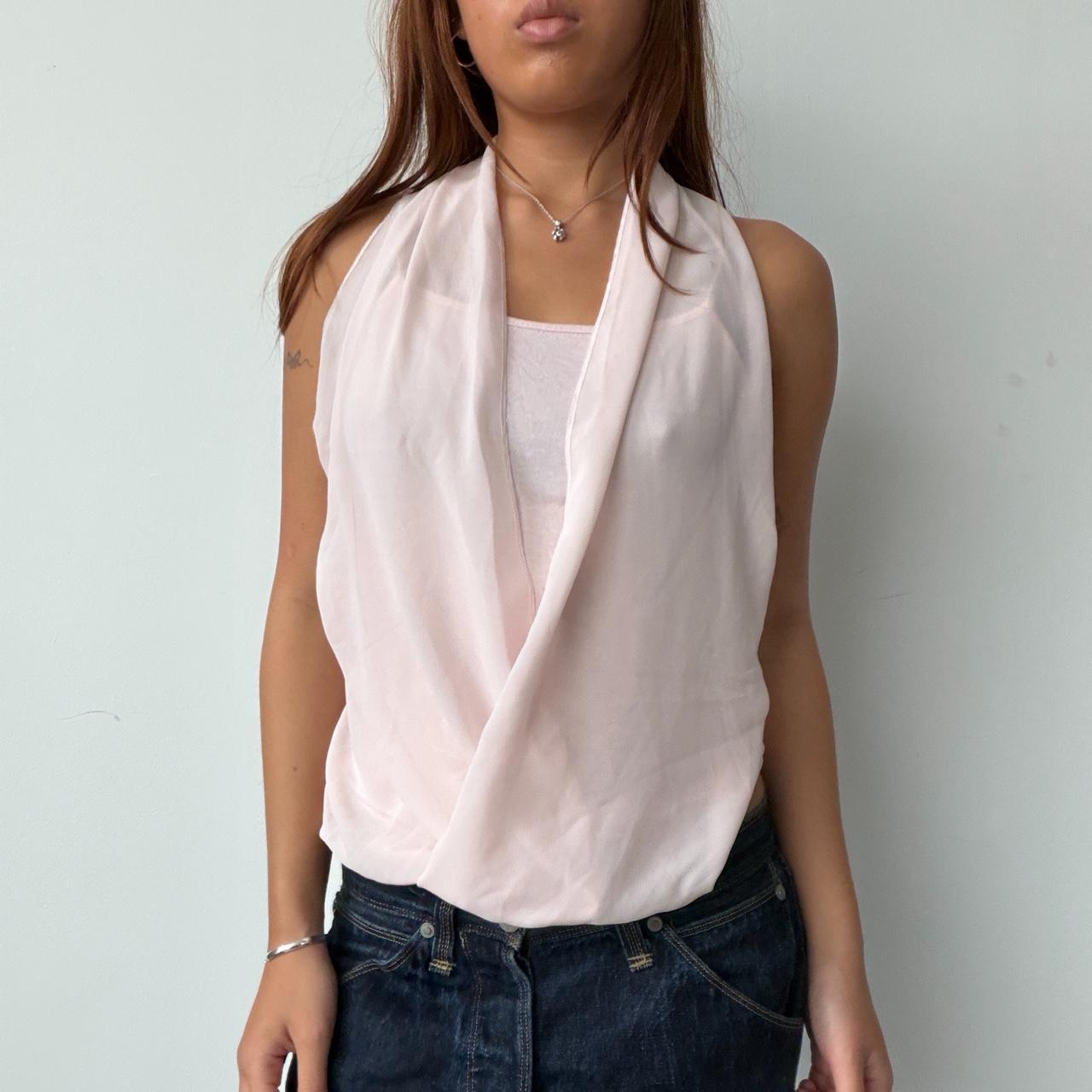 Vintage Pink Sheer Overlay Top