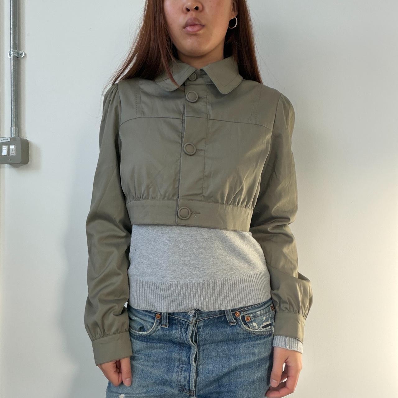 Vintage Cropped Button Up Jacket