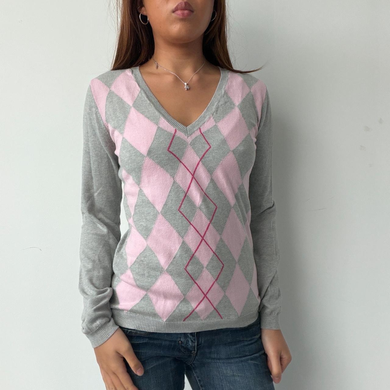 Vintage Baby Pink and Grey Knit