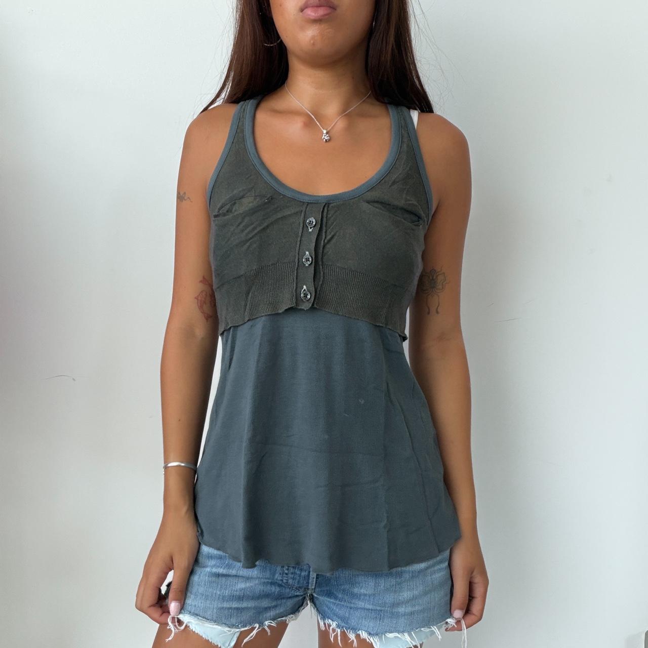 Vintage Layered Khaki Top