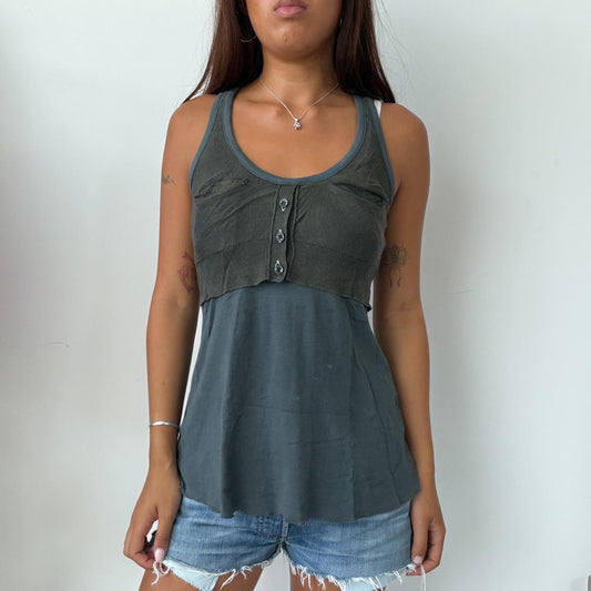 Vintage Layered Khaki Top