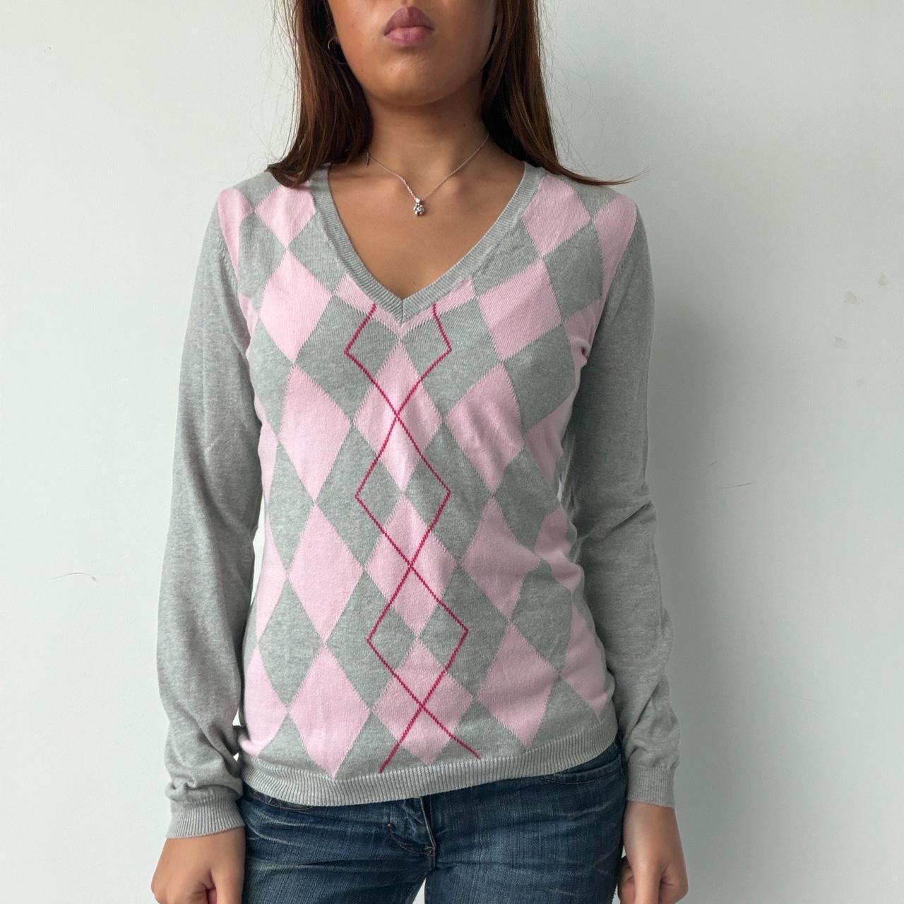 Vintage Baby Pink and Grey Knit