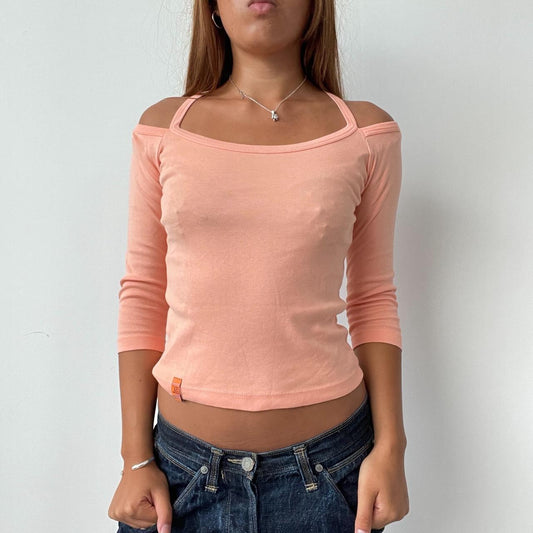 Vintage Coral Cut Out Top